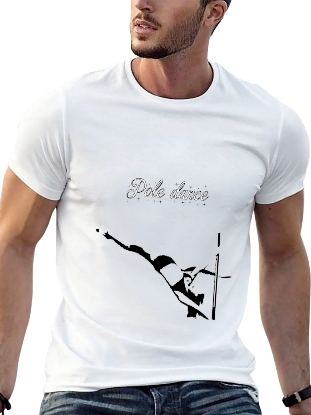 Pole Dance Graphic Tee - Black Cotton T-Shirt