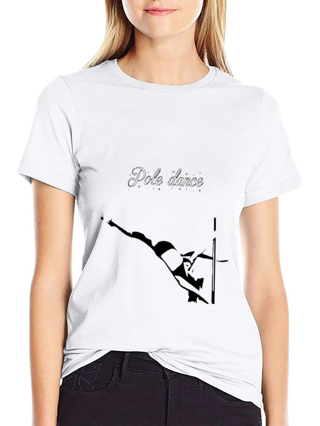 Pole Dance Graphic Tee - Black Cotton T-Shirt