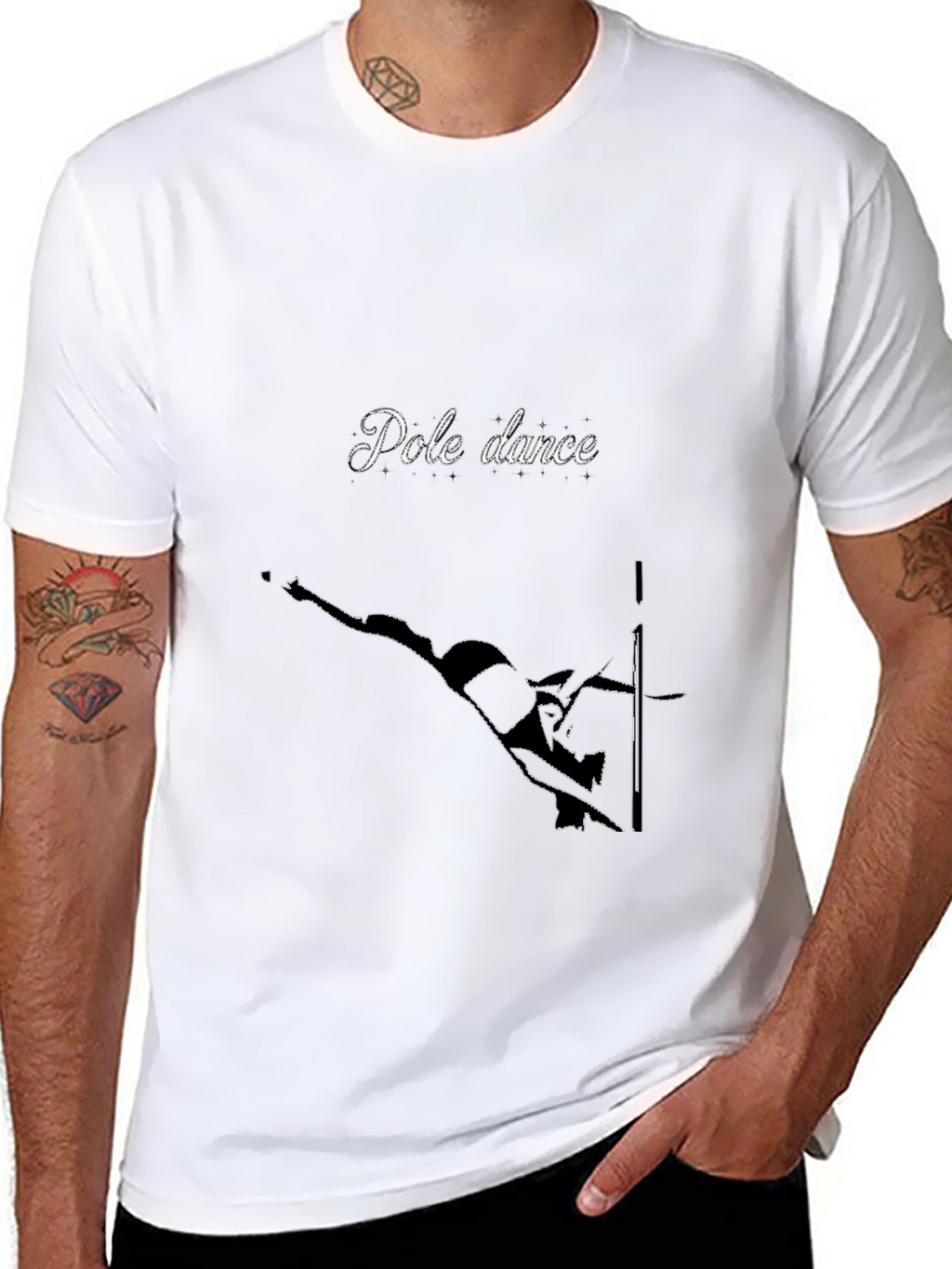 Pole Dance Graphic Tee - Black Cotton T-Shirt