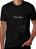 Pole Dance Graphic Tee - Black Cotton T-Shirt