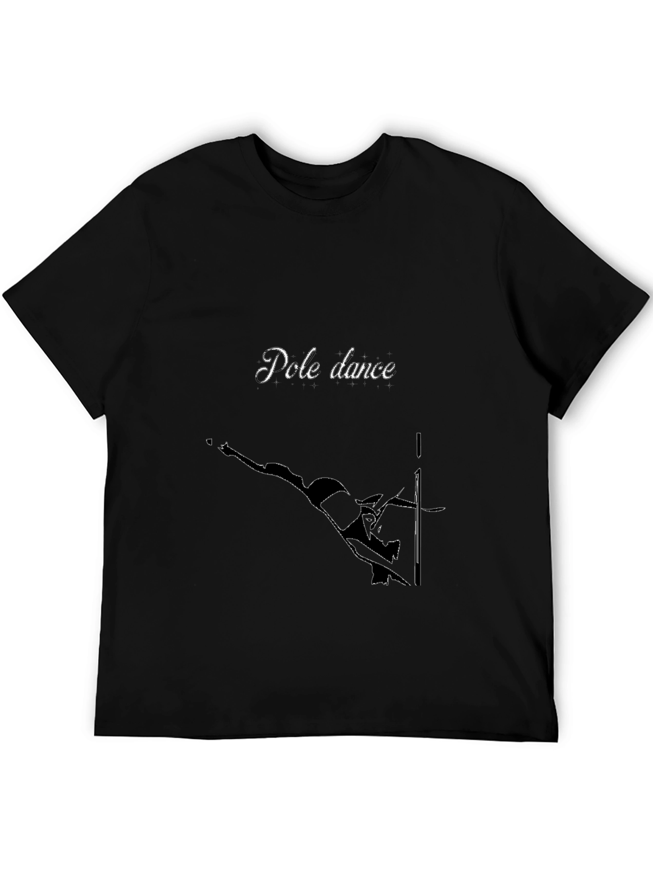 Pole Dance Graphic Tee - Black Cotton T-Shirt