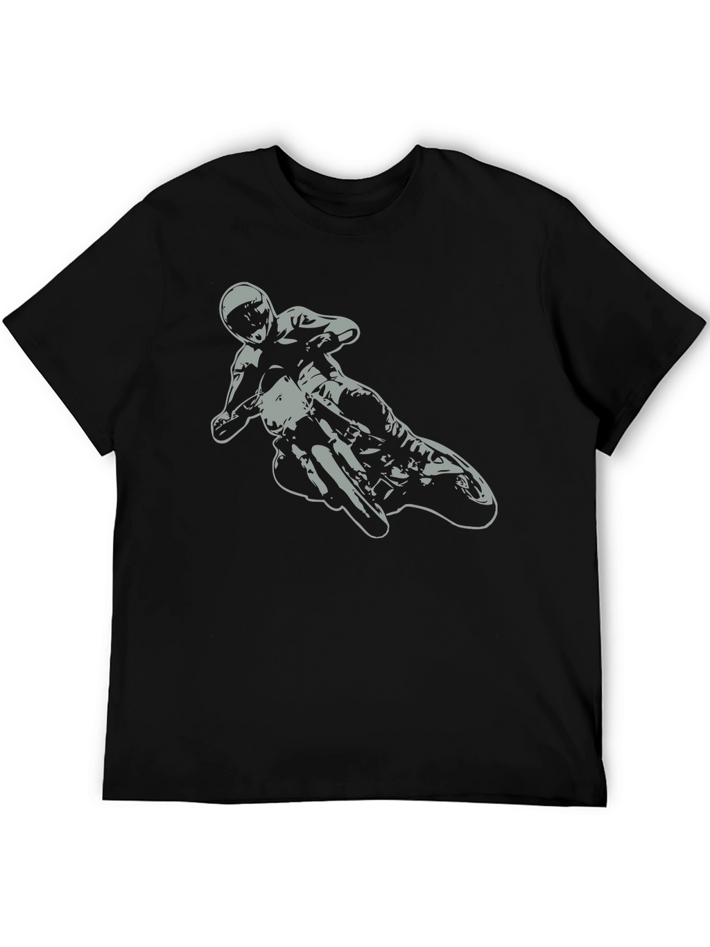 Motorcycle Rider Graphic Tee - Black