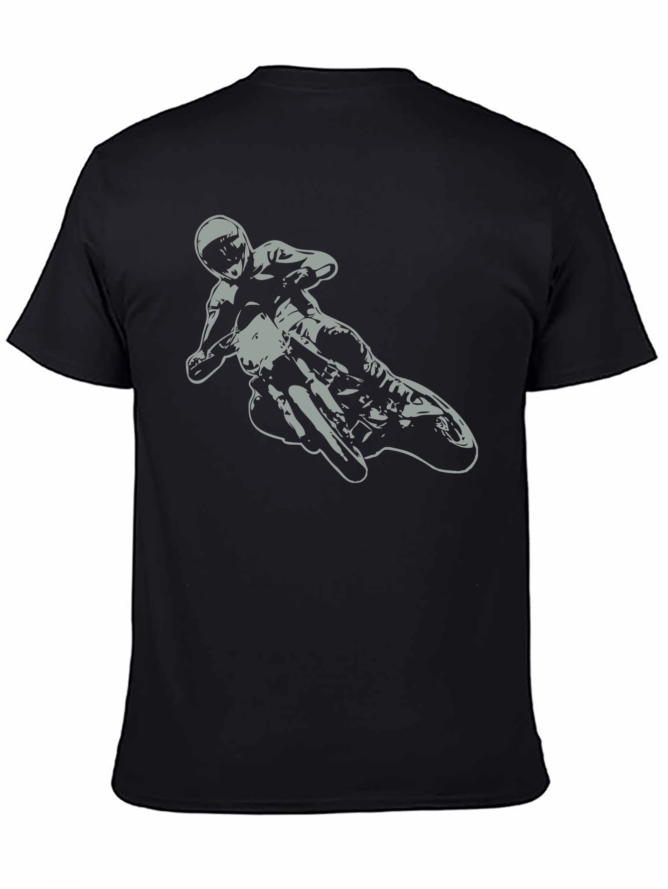 Motorcycle Rider Graphic Tee - Black