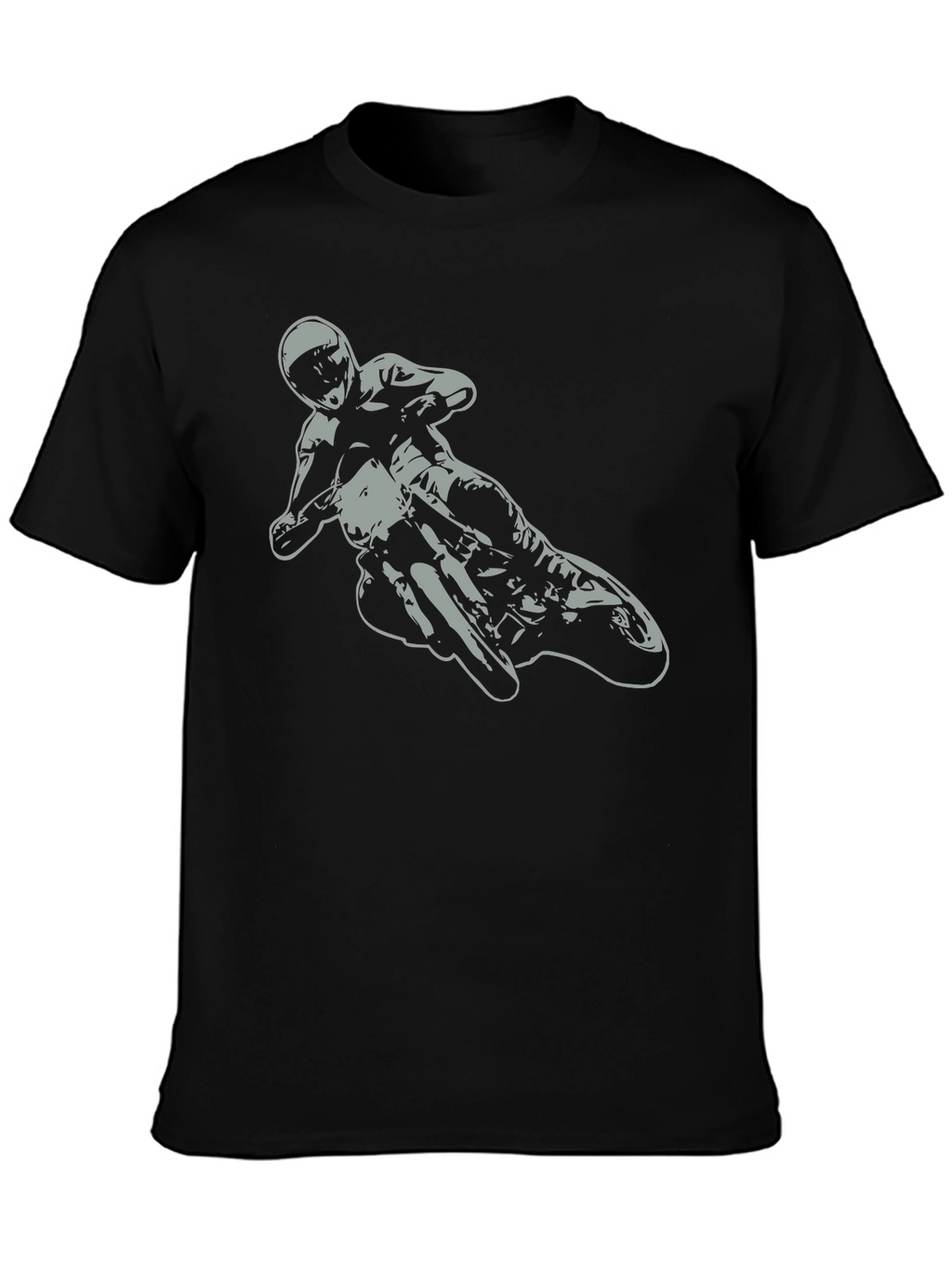 Motorcycle Rider Graphic Tee - Black