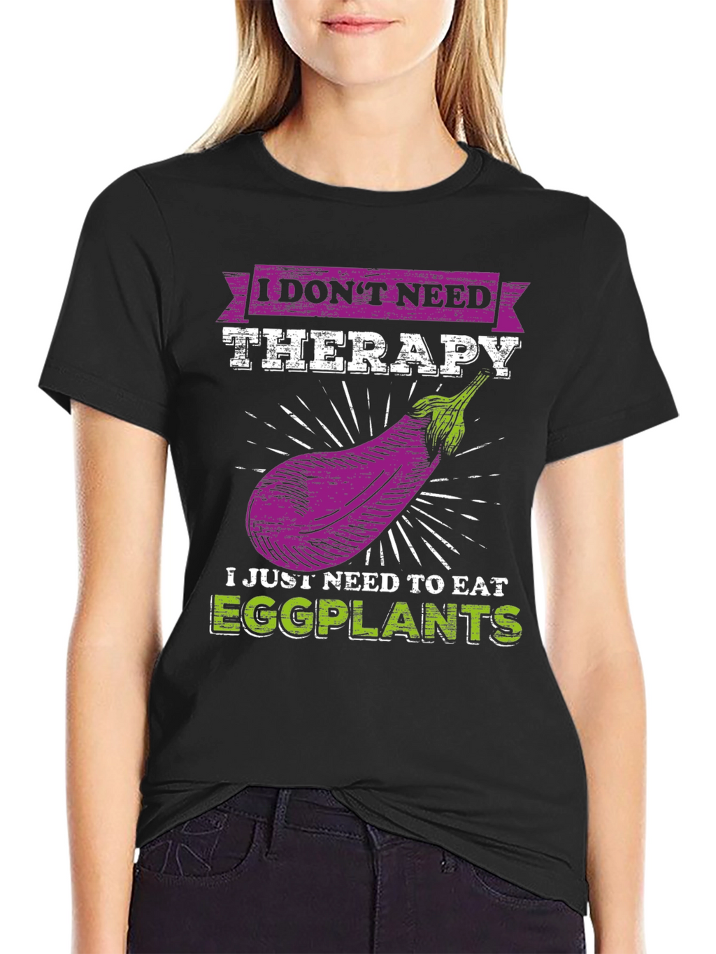 Eggplant Therapy T-Shirt: Funny Vegan Tee