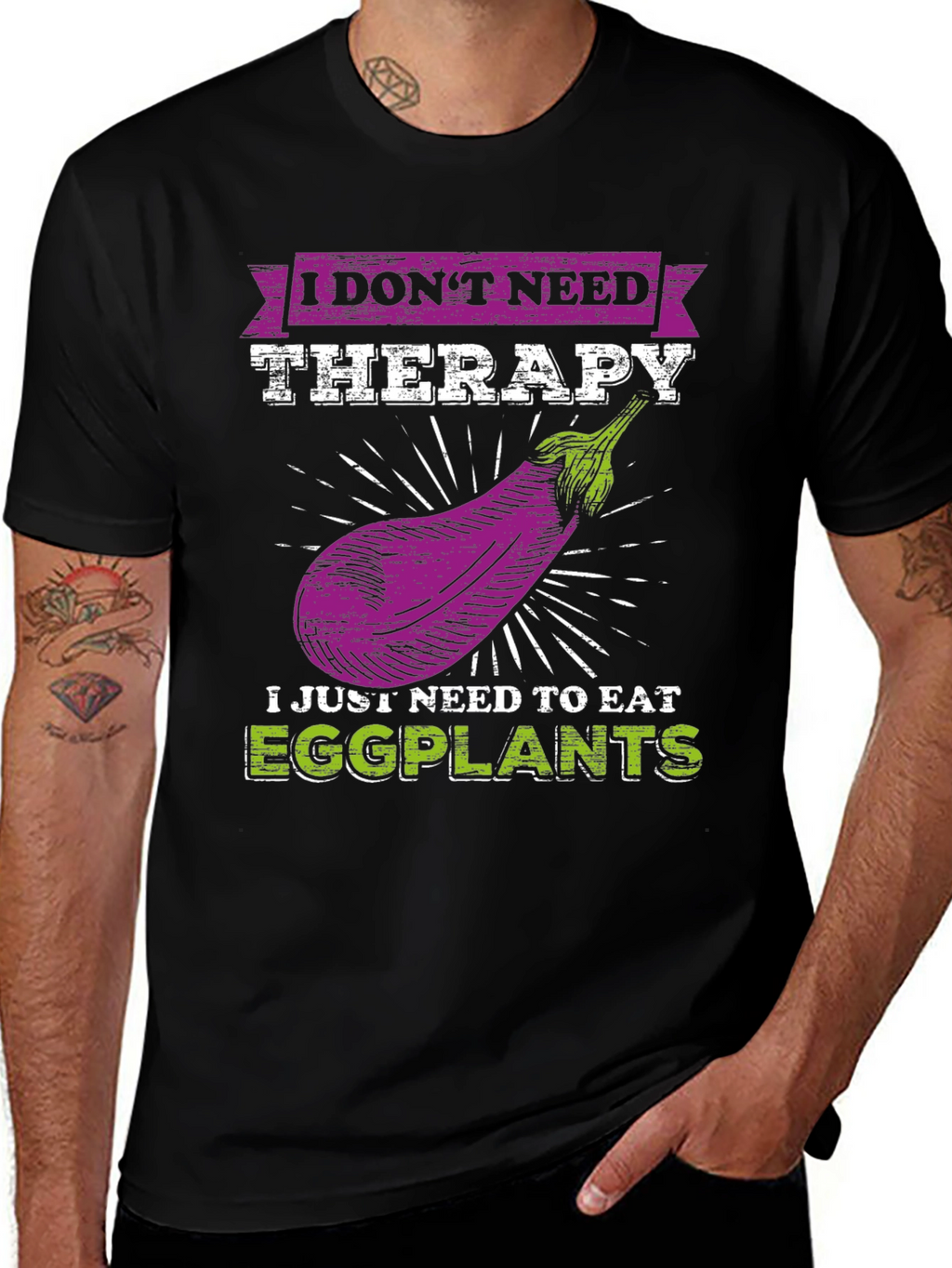 Eggplant Therapy T-Shirt: Funny Vegan Tee