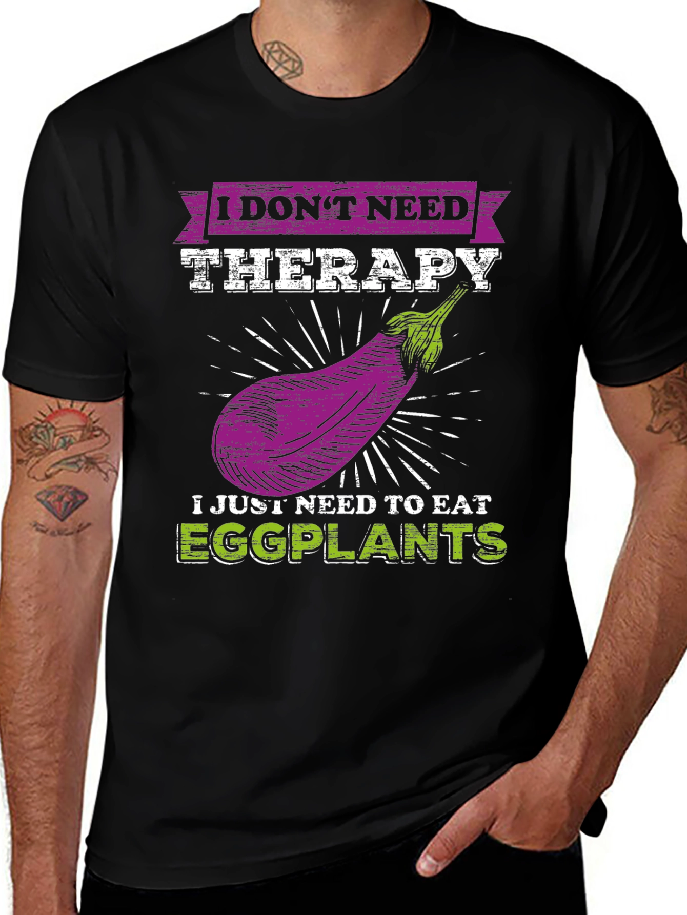 Eggplant Therapy T-Shirt: Funny Vegan Tee