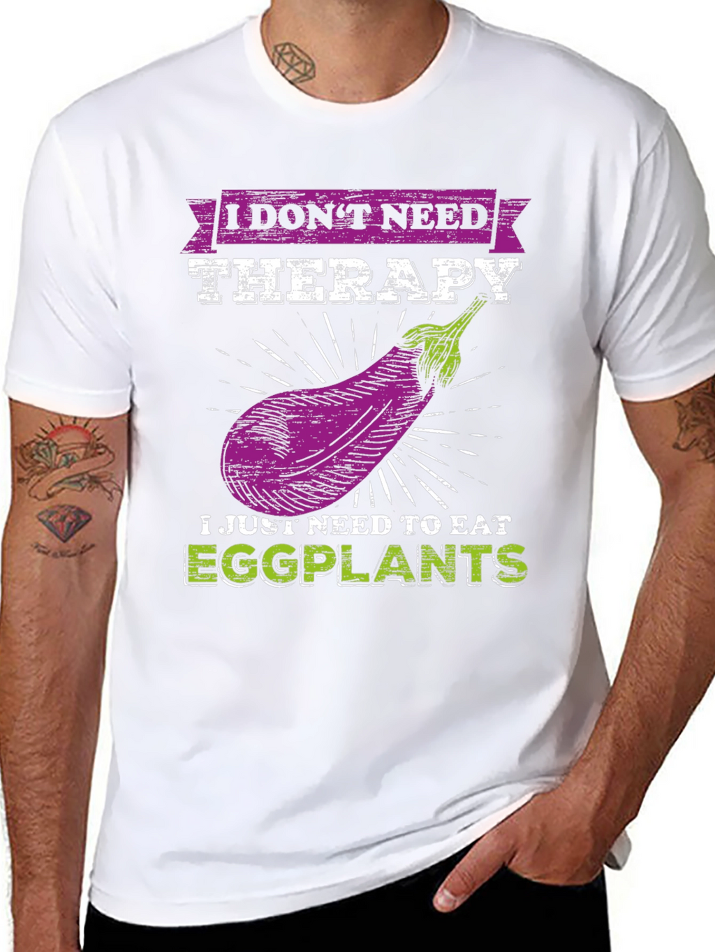 Eggplant Therapy T-Shirt: Funny Vegan Tee
