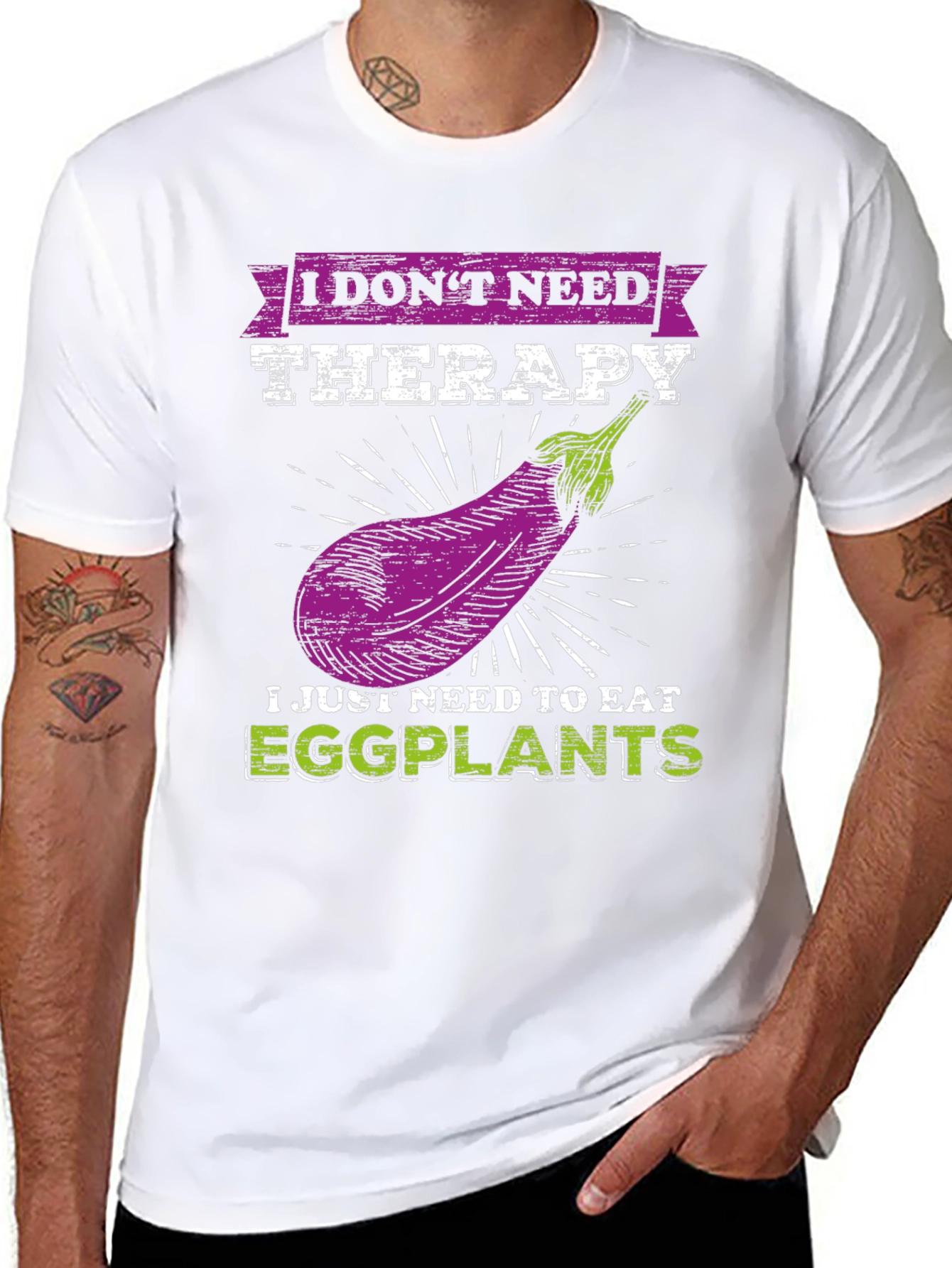 Eggplant Therapy T-Shirt: Funny Vegan Tee
