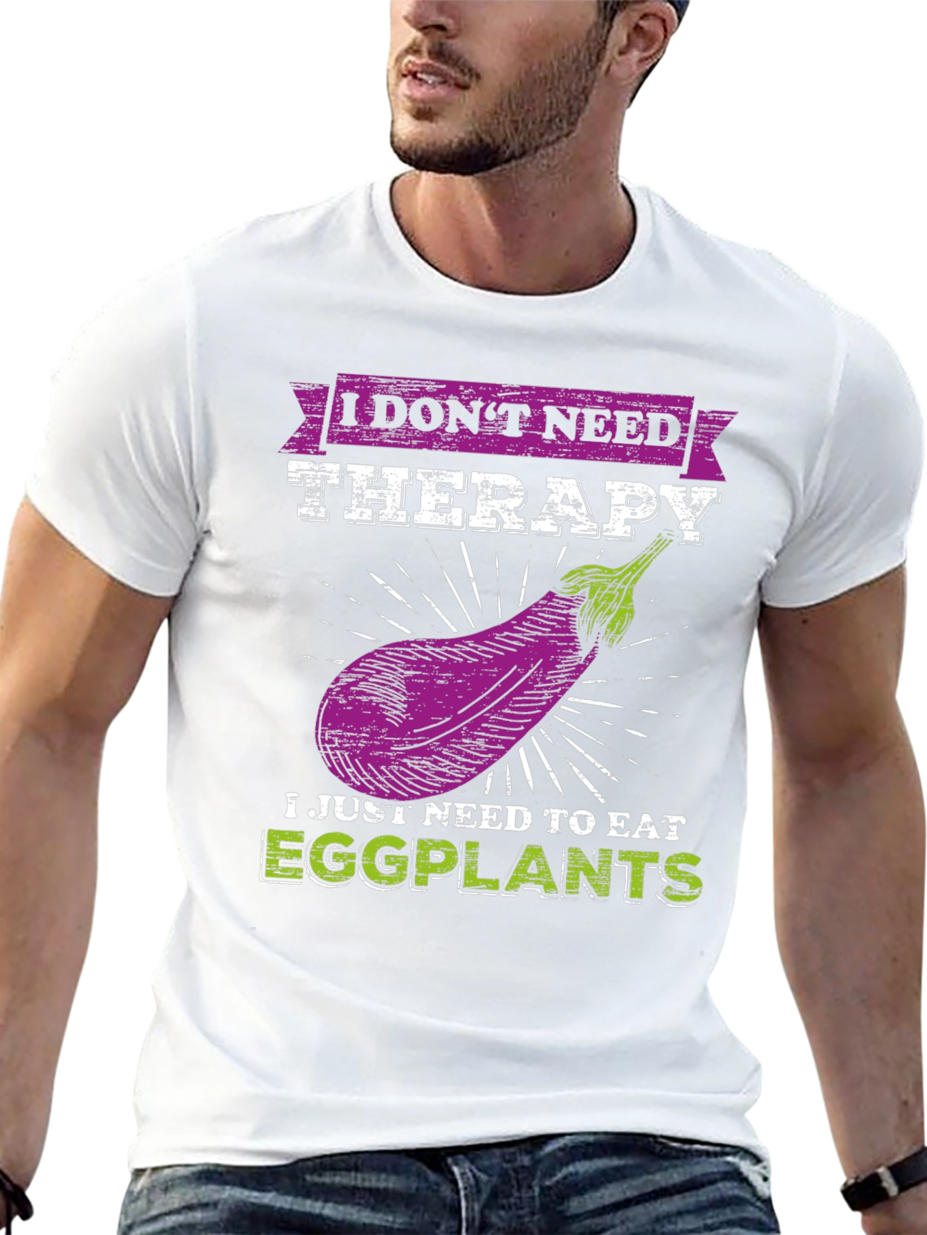 Eggplant Therapy T-Shirt: Funny Vegan Tee