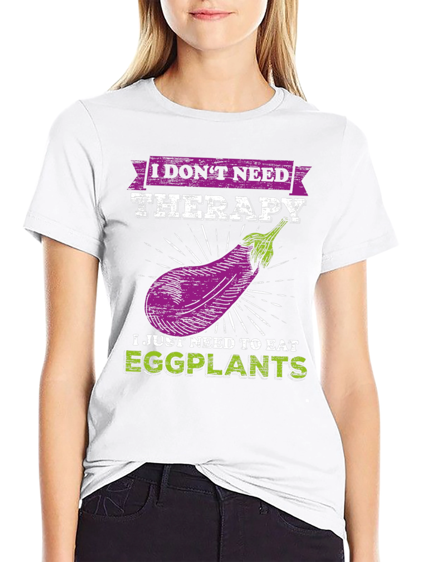 Eggplant Therapy T-Shirt: Funny Vegan Tee