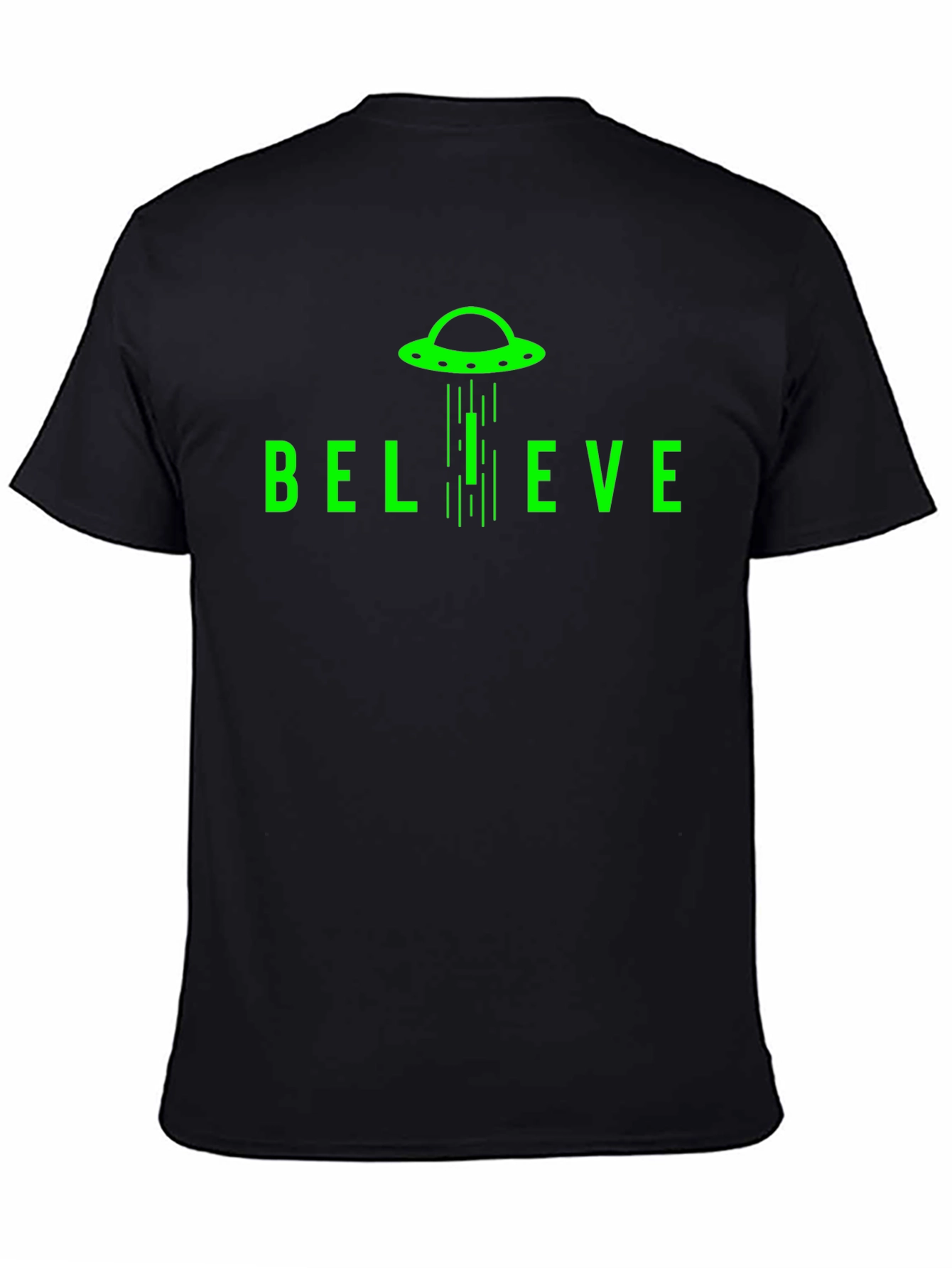 Believe UFO Graphic T-Shirt - Black