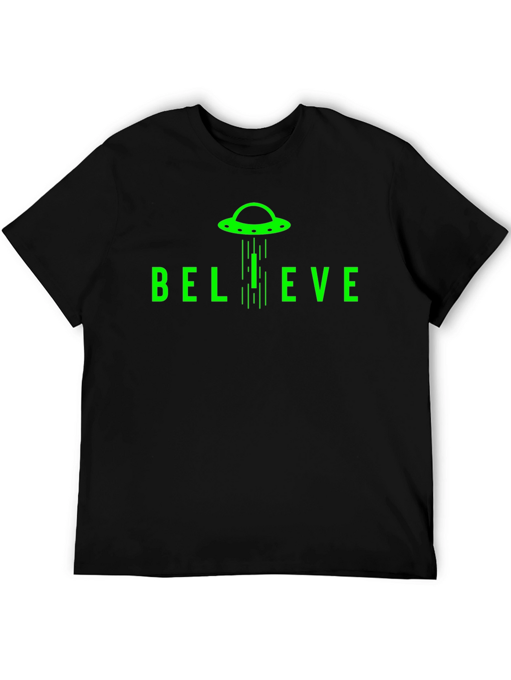 Believe UFO Graphic T-Shirt - Black