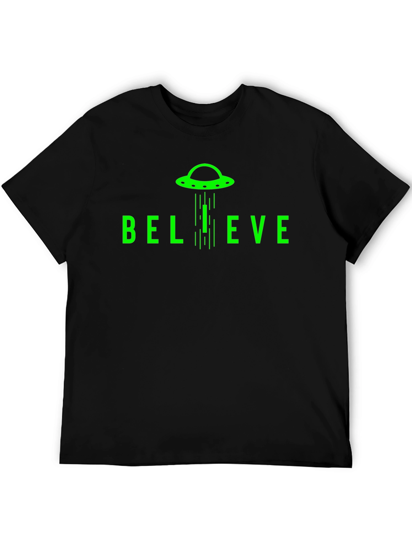 Believe UFO Graphic T-Shirt - Black