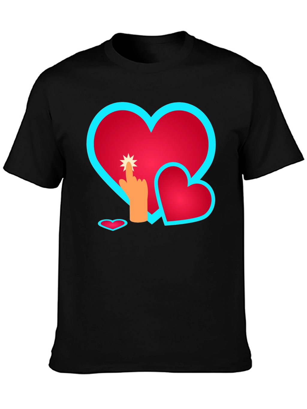 Heart Touch Graphic Tee - Black