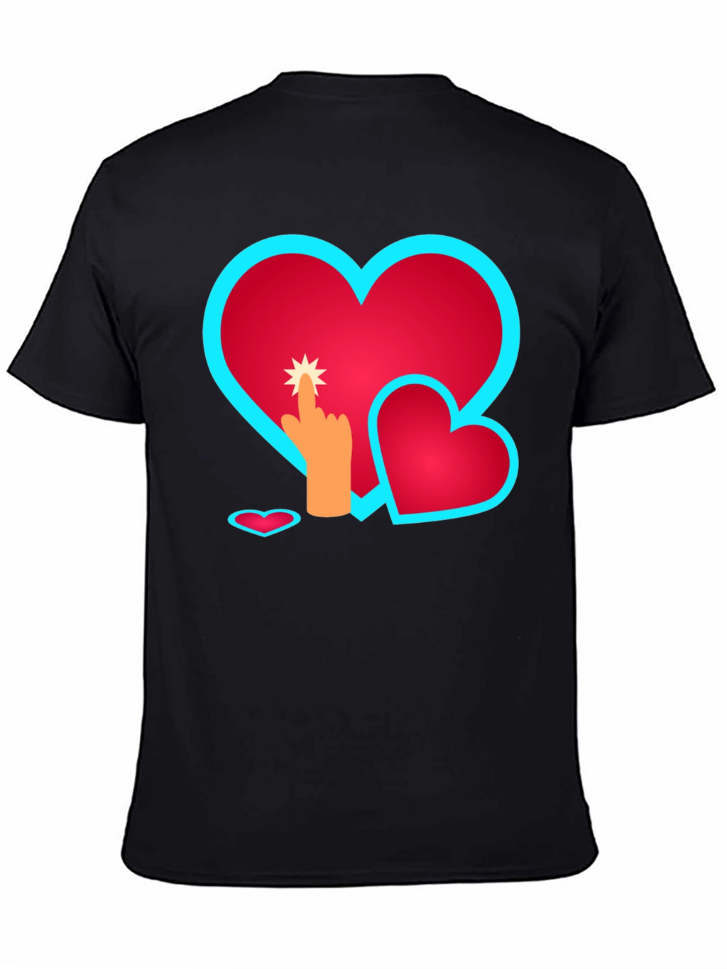 Heart Touch Graphic Tee - Black