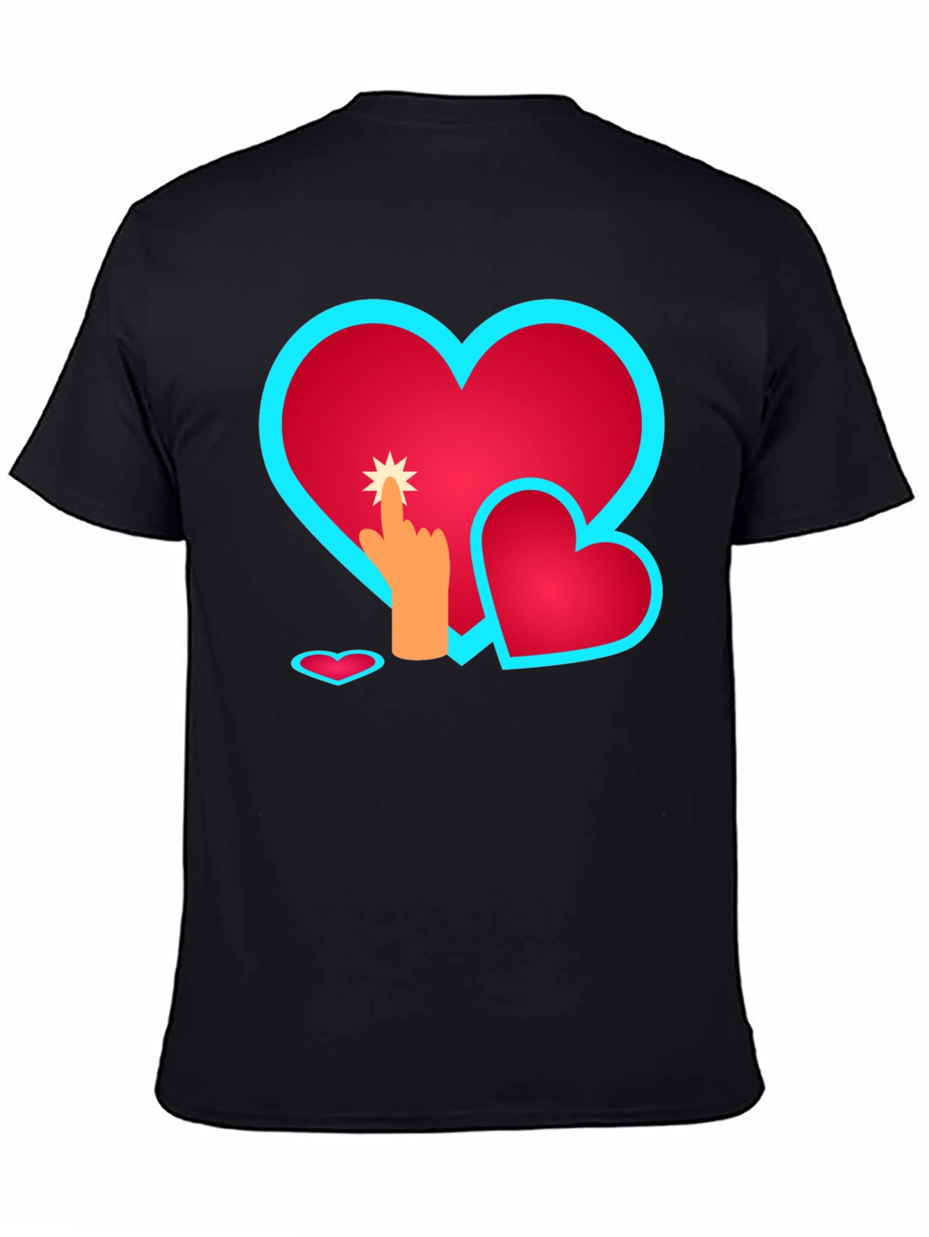 Heart Touch Graphic Tee - Black