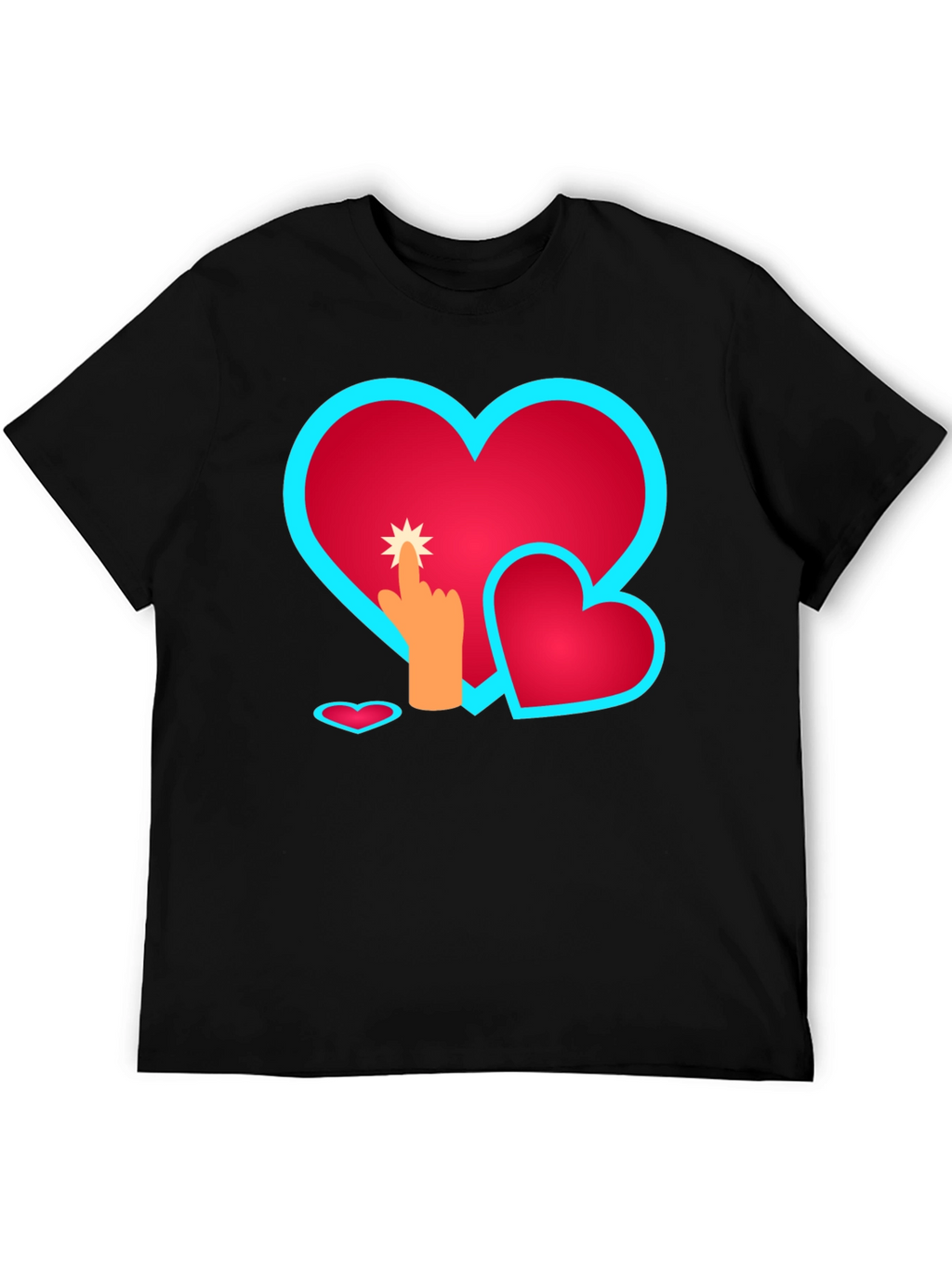 Heart Touch Graphic Tee - Black
