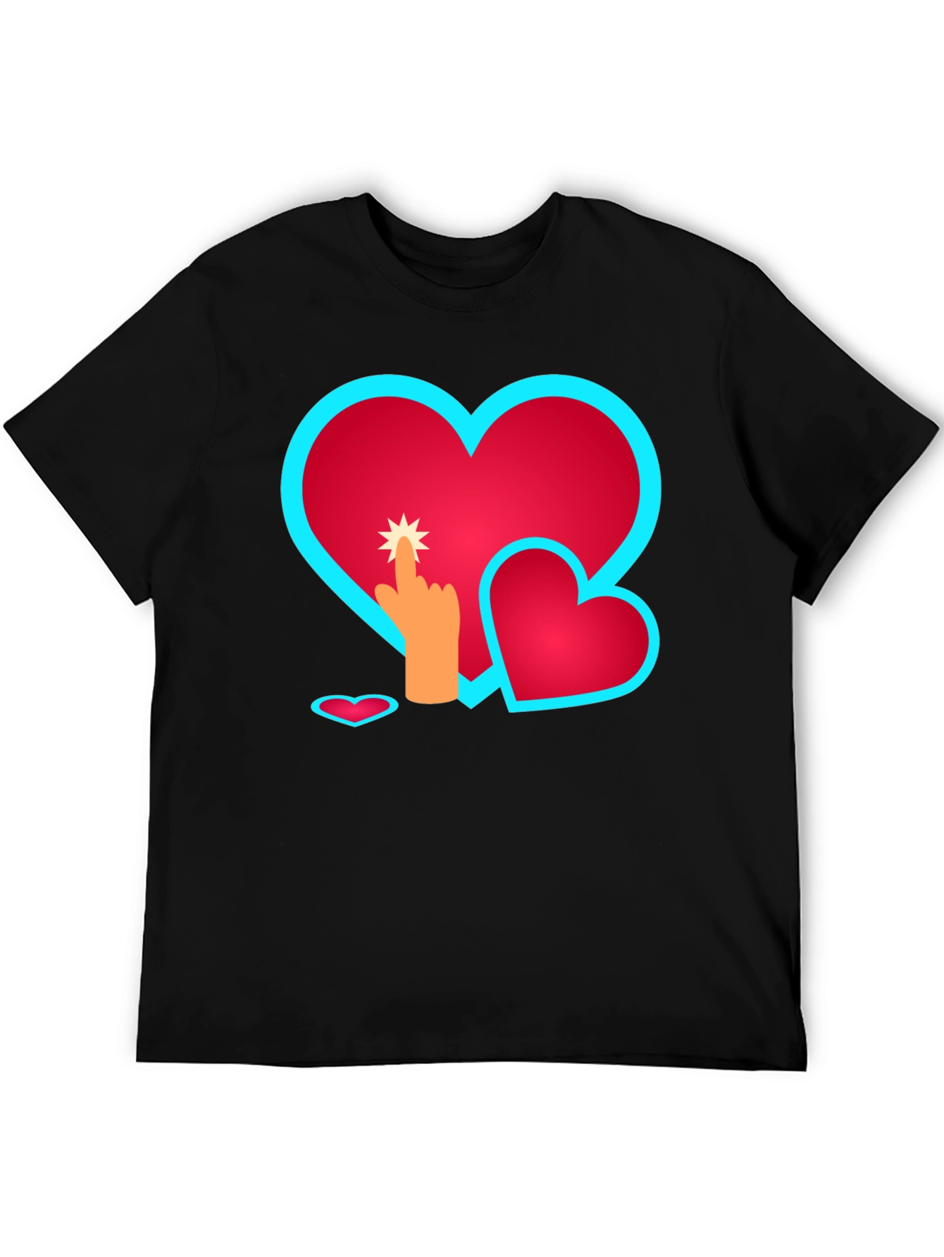 Heart Touch Graphic Tee - Black