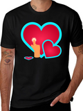 Heart Touch Graphic Tee - Black