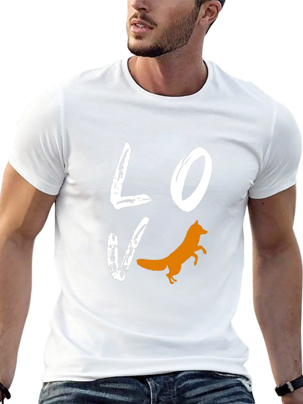 Love Fox Graphic Tee - Black Cotton Blend T-Shirt