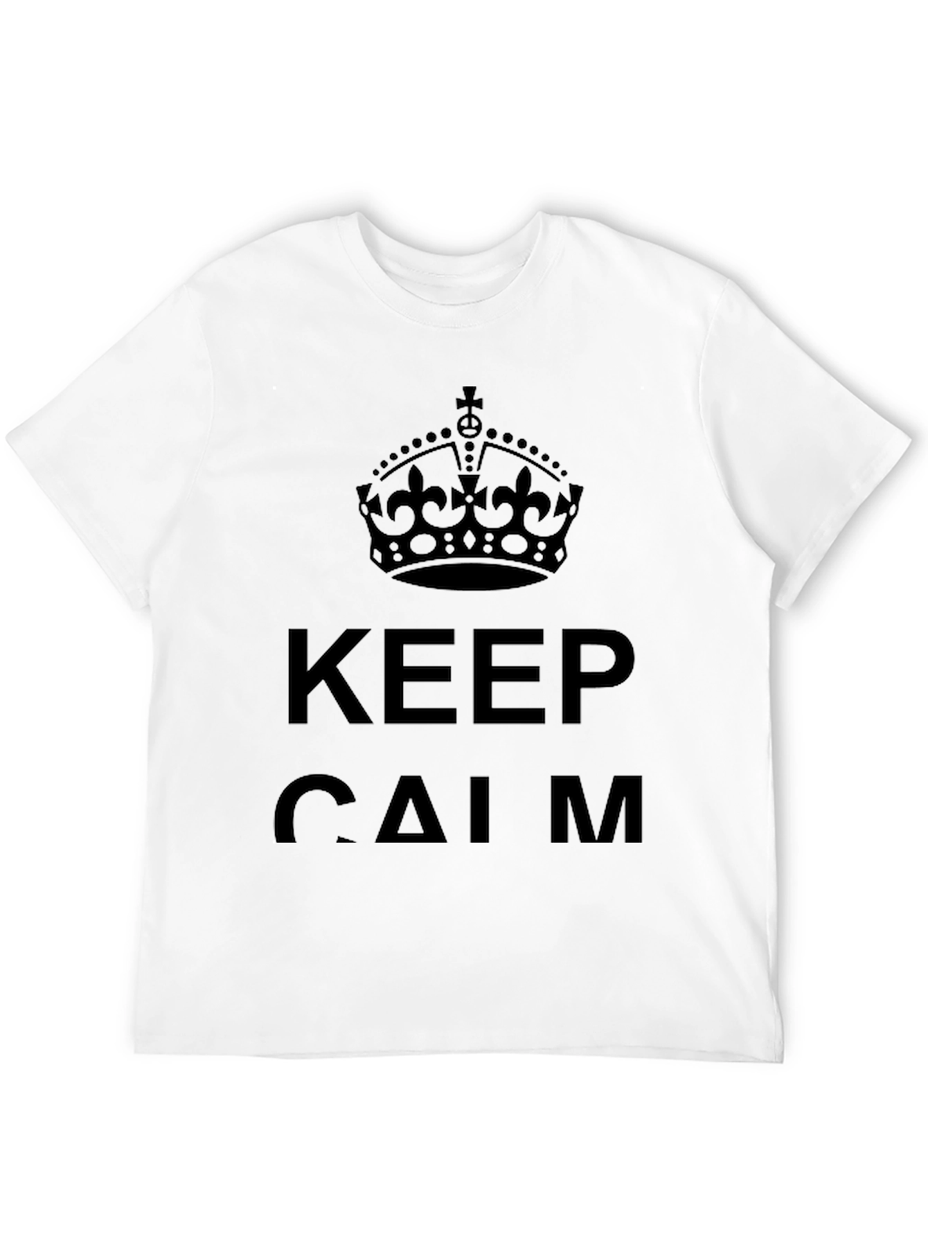 Keep Calm Graphic Print Black T-Shirt