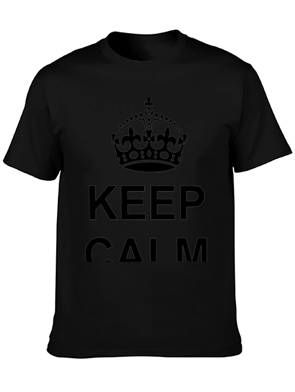 Keep Calm Graphic Print Black T-Shirt
