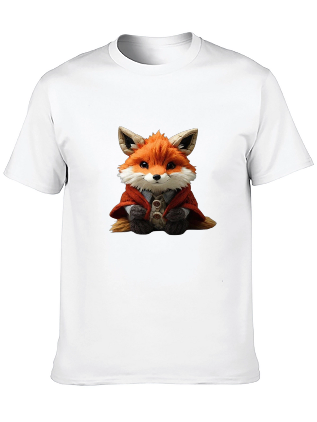 Cute Fox Portrait Black T-Shirt
