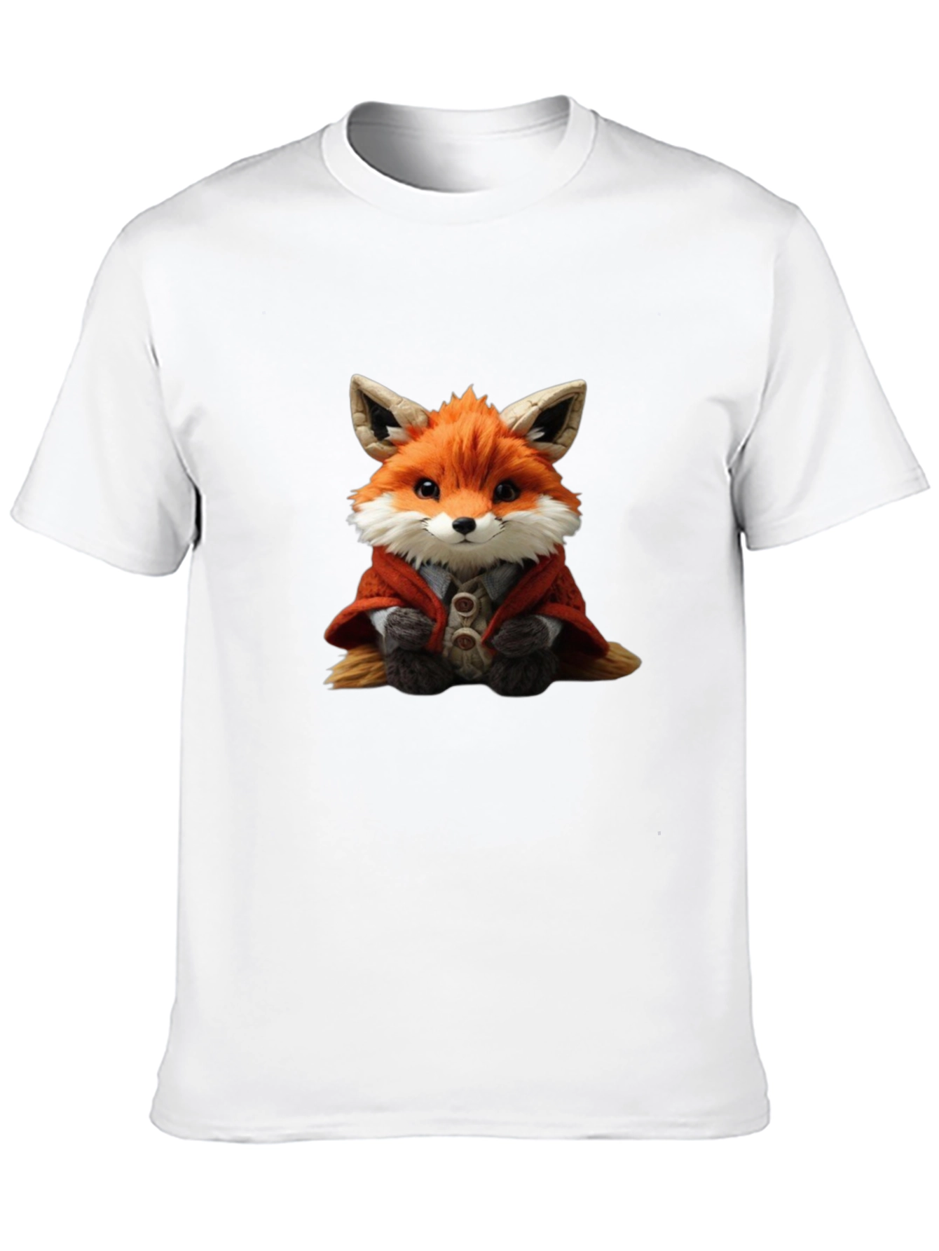 Cute Fox Portrait Black T-Shirt