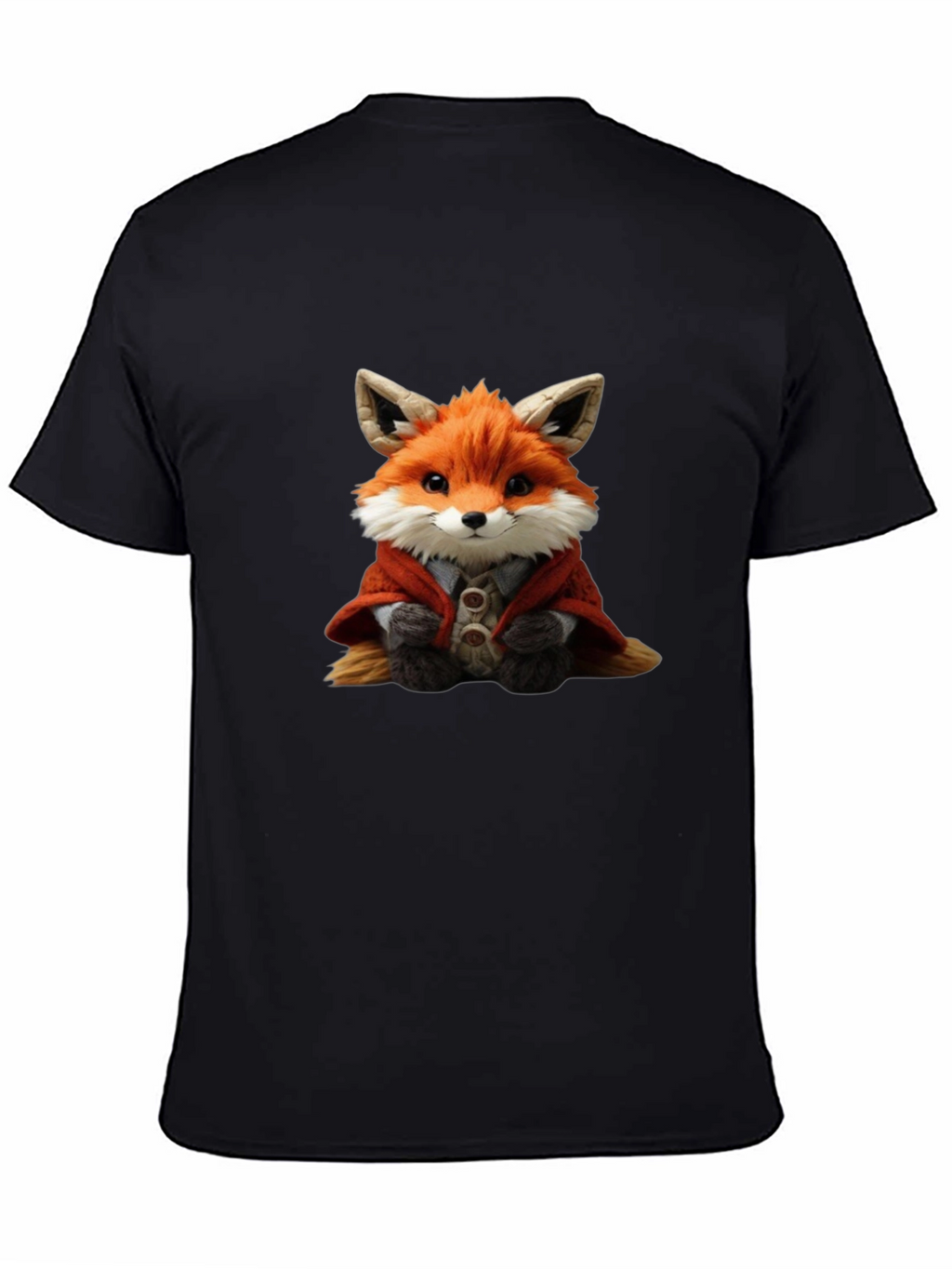 Cute Fox Portrait Black T-Shirt