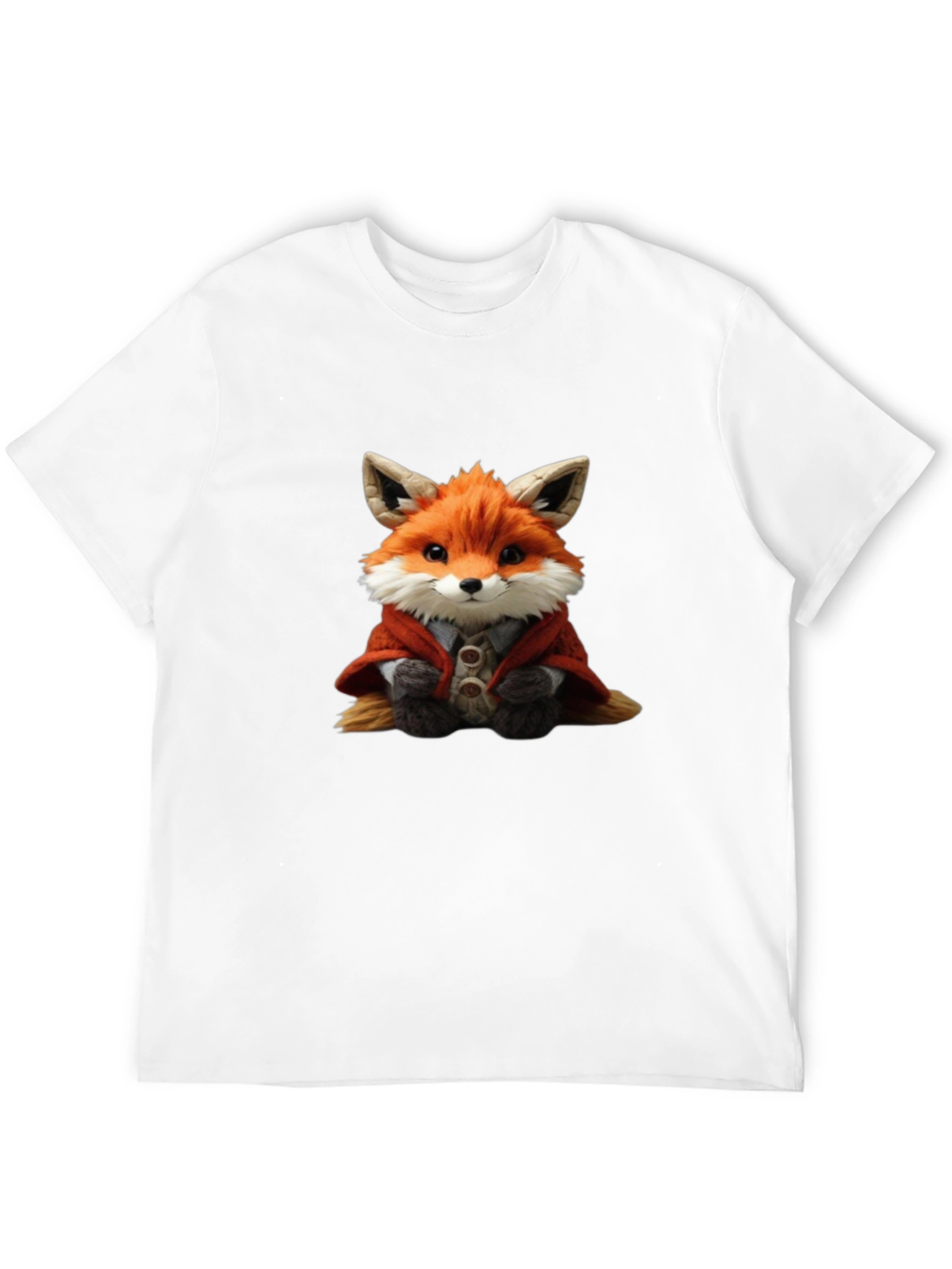 Cute Fox Portrait Black T-Shirt