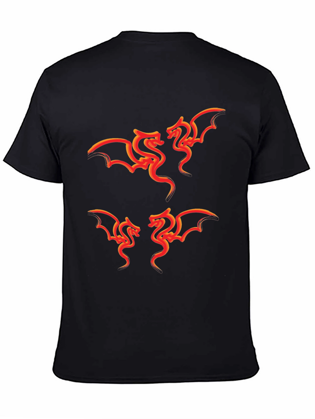 Fiery Dragon Graphic Tee - Stylish Black T-Shirt