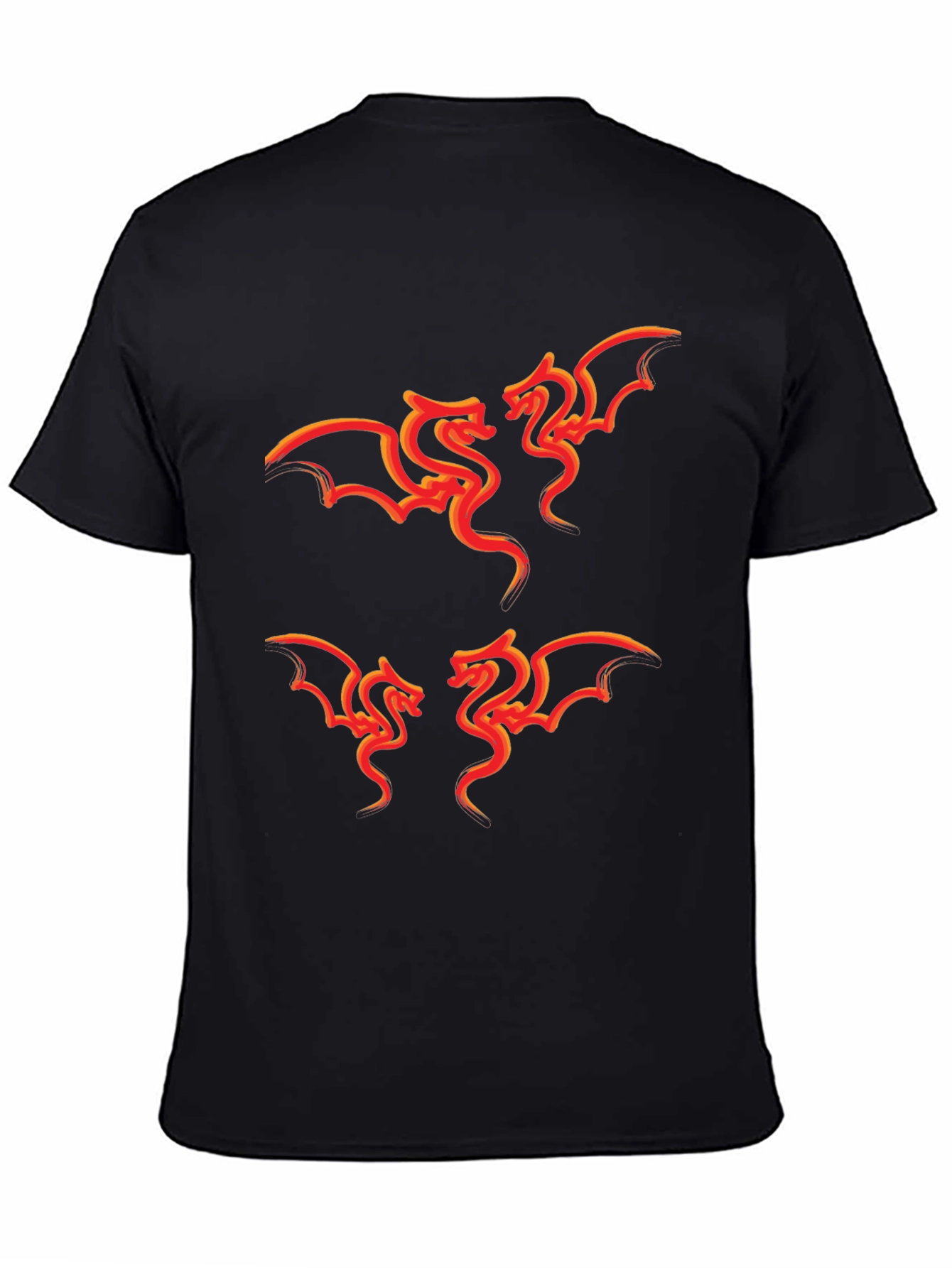 Fiery Dragon Graphic Tee - Stylish Black T-Shirt