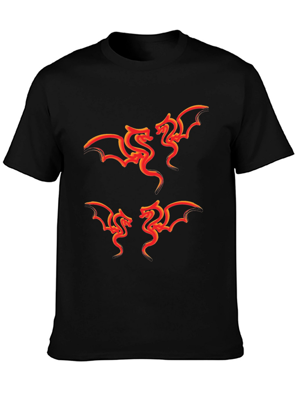 Fiery Dragon Graphic Tee - Stylish Black T-Shirt