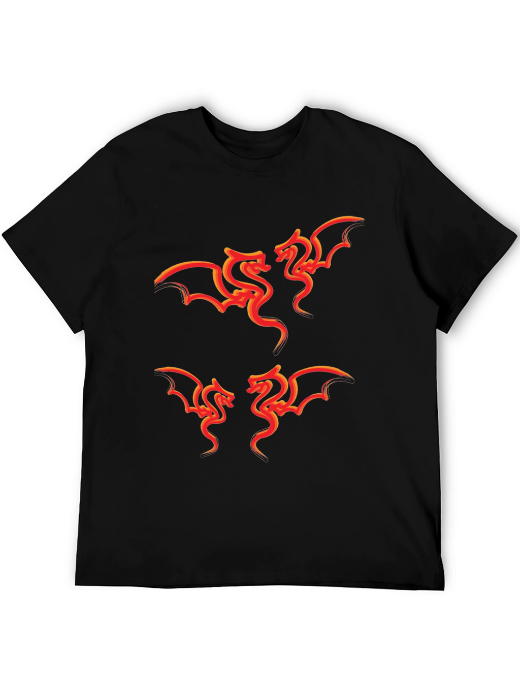 Fiery Dragon Graphic Tee - Stylish Black T-Shirt