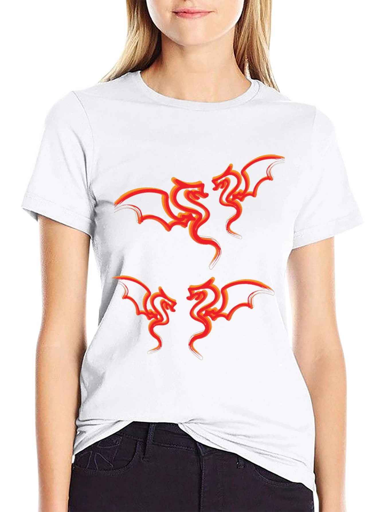Fiery Dragon Graphic Tee - Stylish Black T-Shirt