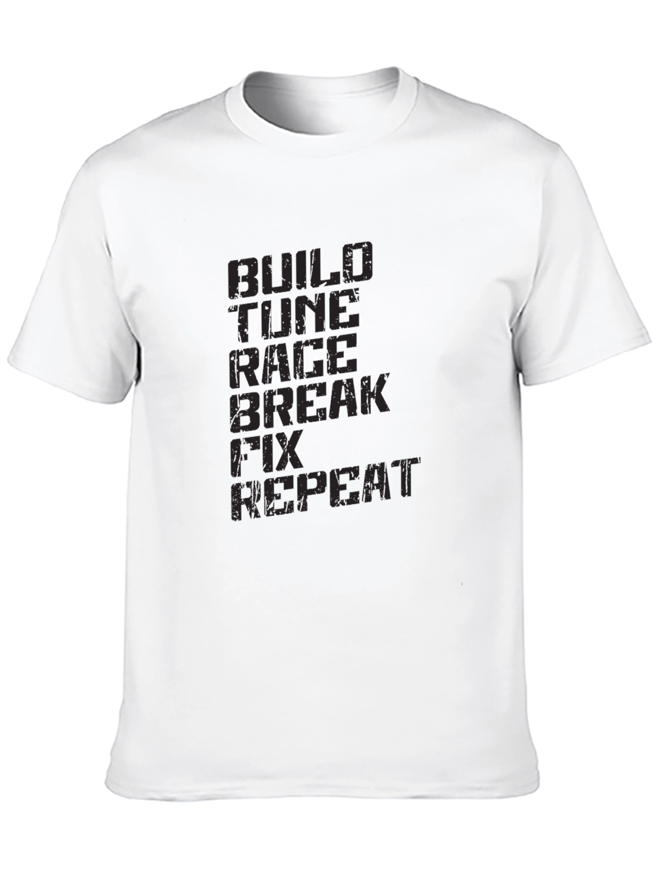 Build Tune Race Repeat Black Graphic Tee