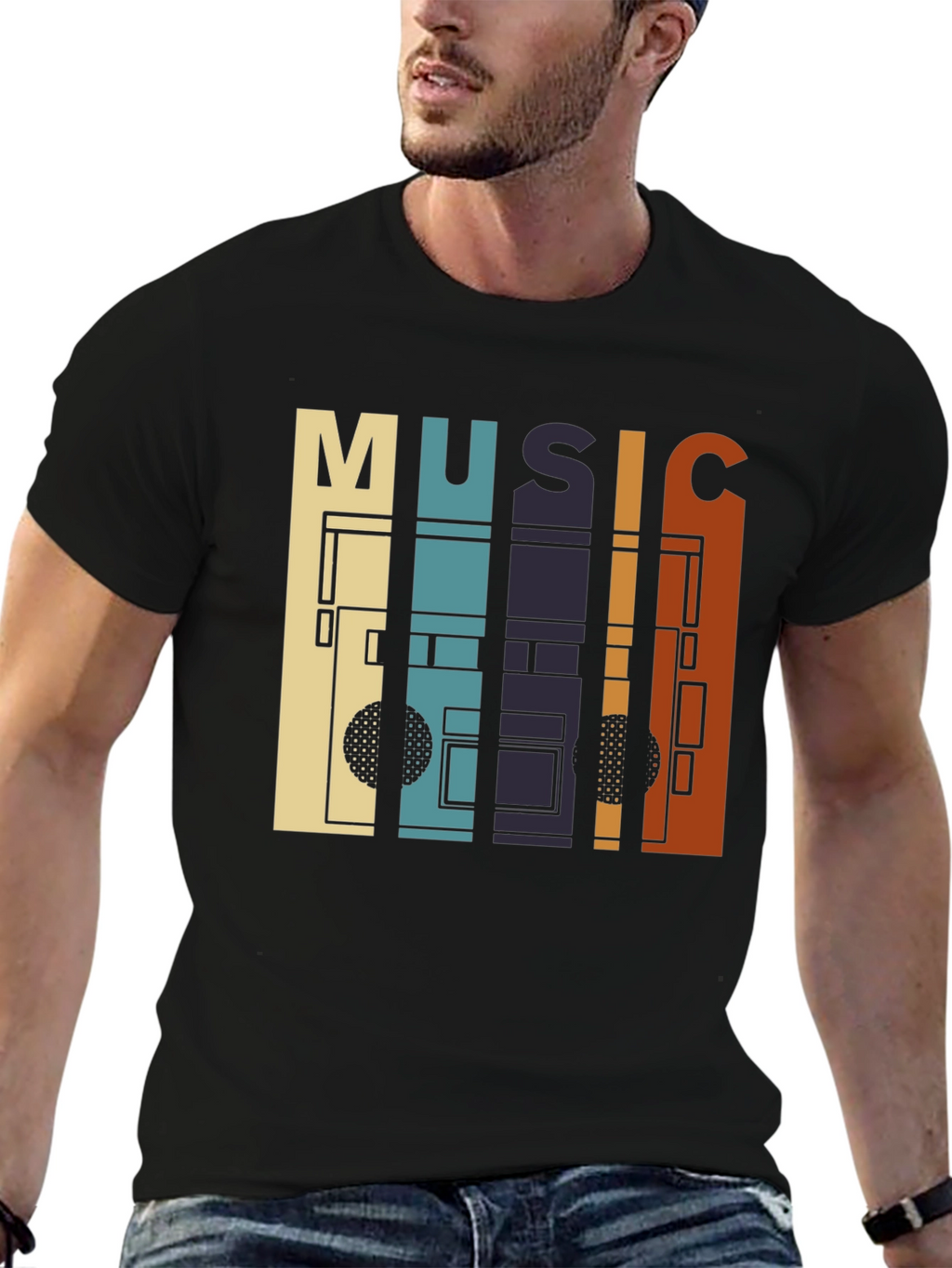 Retro Music Cassette Tape Graphic T-Shirt