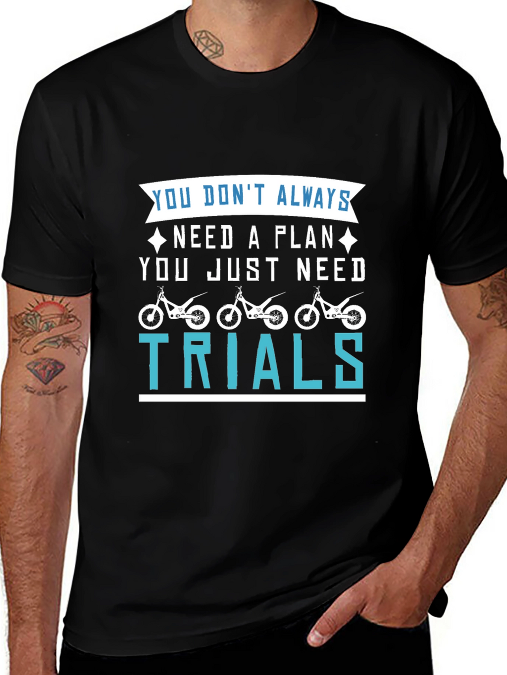 Trials Motorcycle Graphic T-Shirt - Black