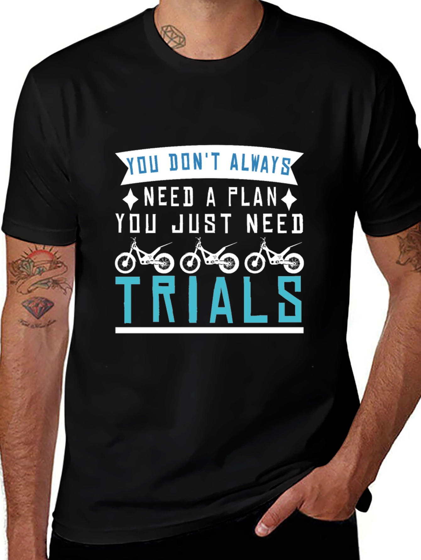 Trials Motorcycle Graphic T-Shirt - Black