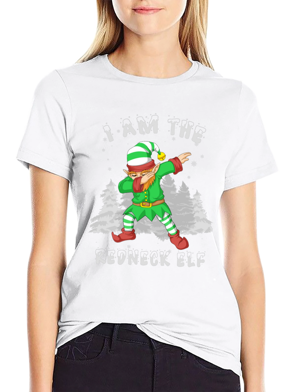 I Am The Redneck Elf Dabbing Funny T-Shirt