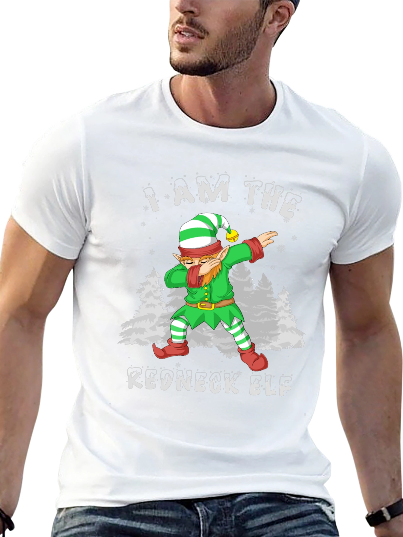 I Am The Redneck Elf Dabbing Funny T-Shirt