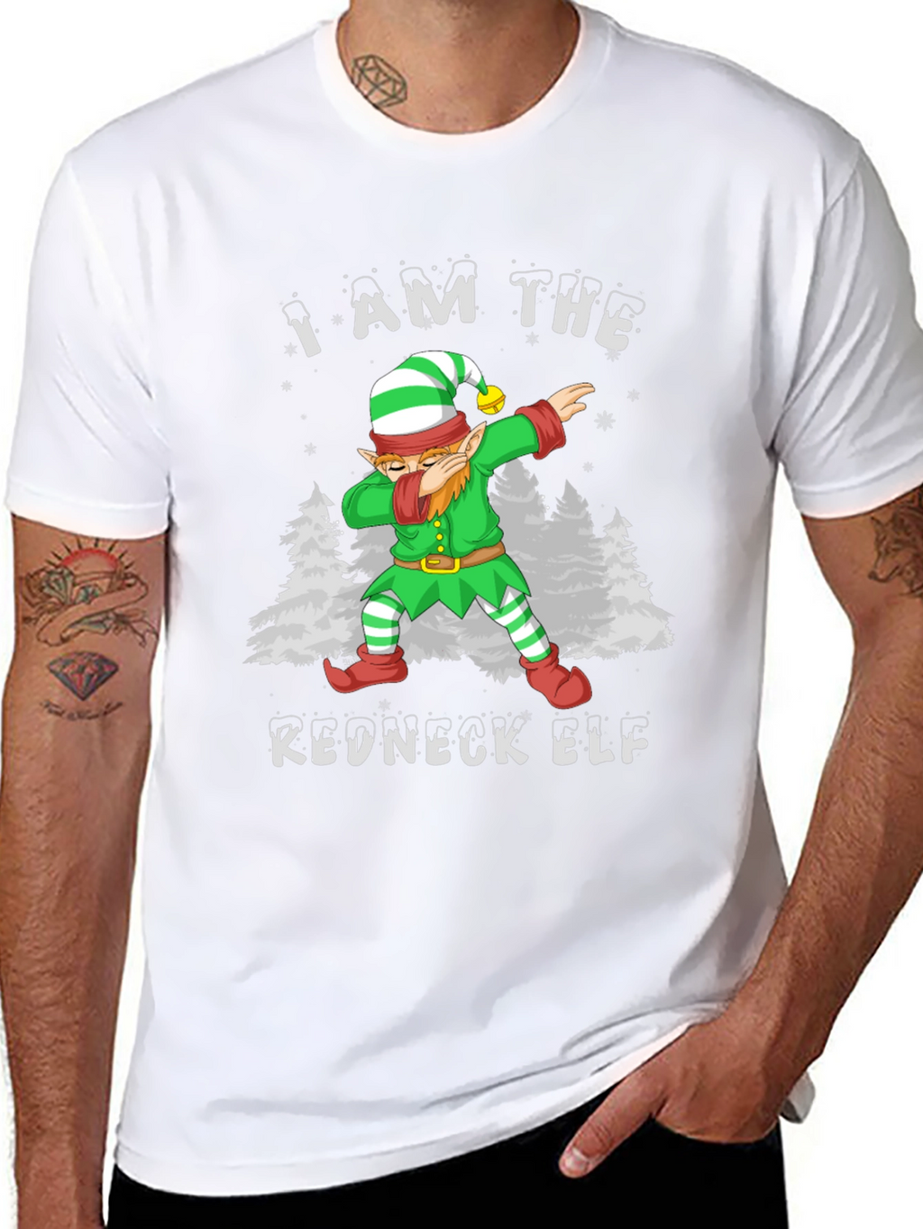I Am The Redneck Elf Dabbing Funny T-Shirt