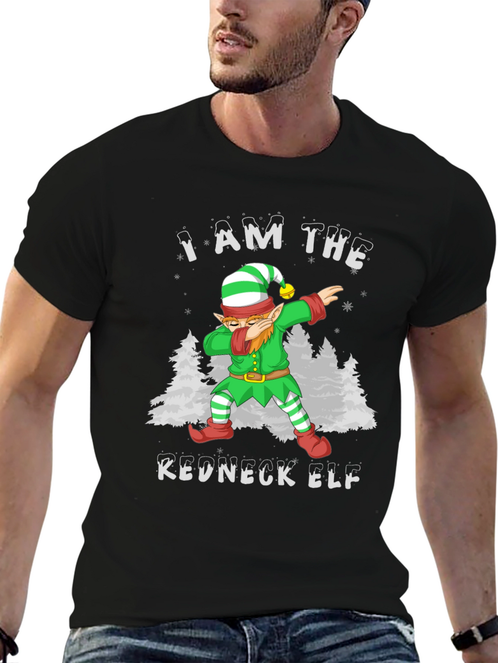 I Am The Redneck Elf Dabbing Funny T-Shirt