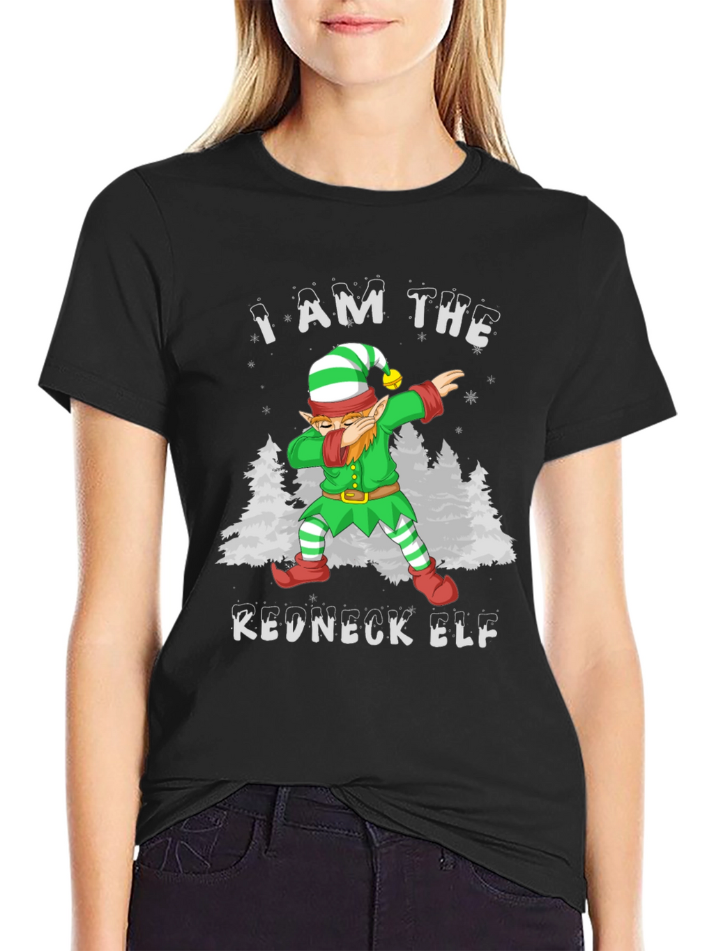 I Am The Redneck Elf Dabbing Funny T-Shirt