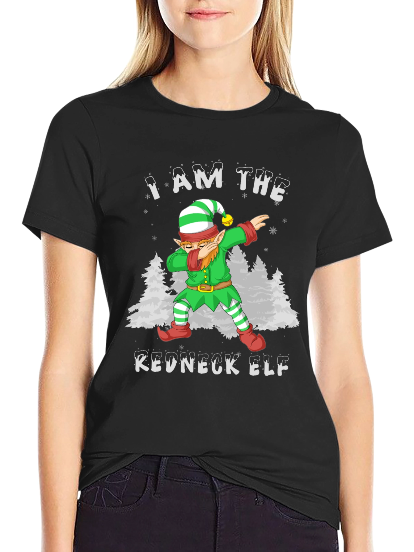 I Am The Redneck Elf Dabbing Funny T-Shirt