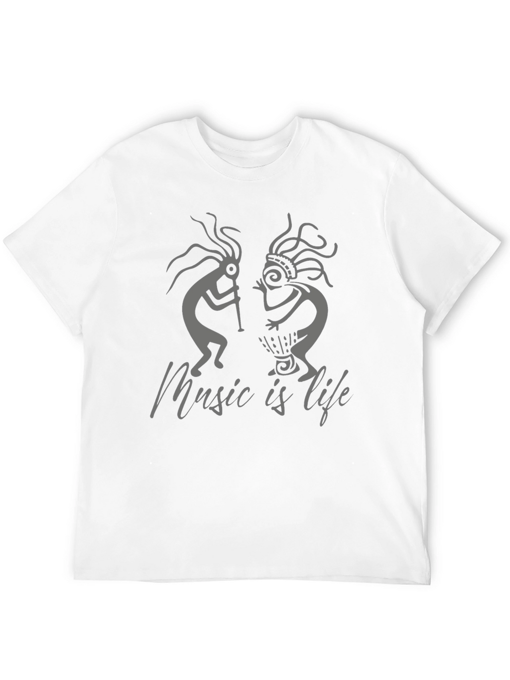 Kokopelli Music is Life Black T-Shirt