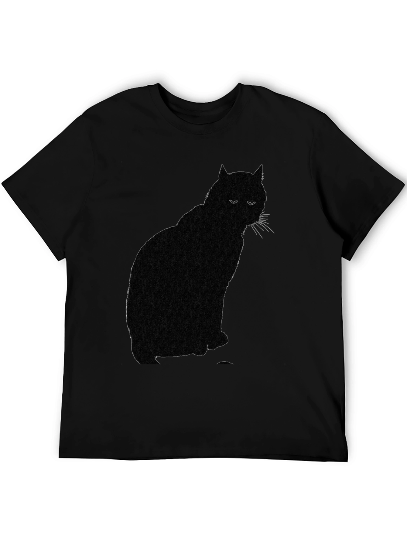 Black Cat Silhouette Mens T-Shirt
