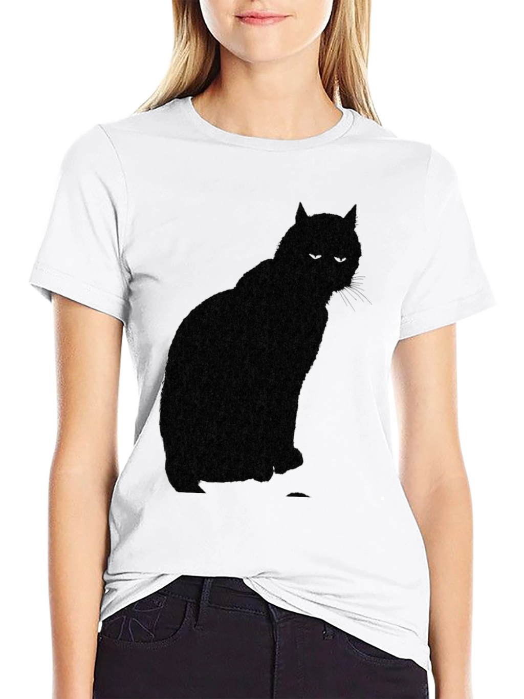 Black Cat Silhouette Mens T-Shirt