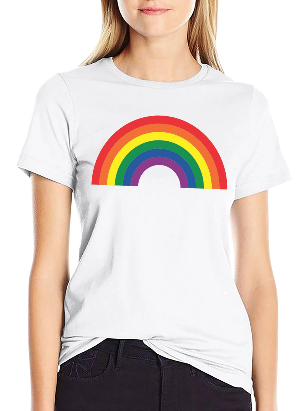Rainbow Pride Graphic T-Shirt - Black Cotton Blend